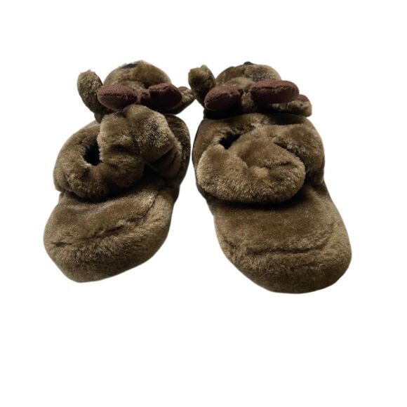 Unisex Toddler Reindeer Slingback Slippers Size 10 Christmas Holiday Deer Xmas - Picture 3 of 11